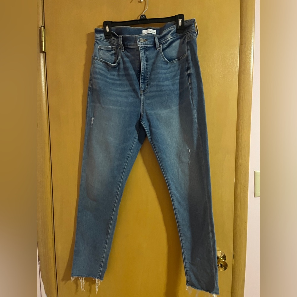 LOFT Blue Cropped “The Skinny” Jeans